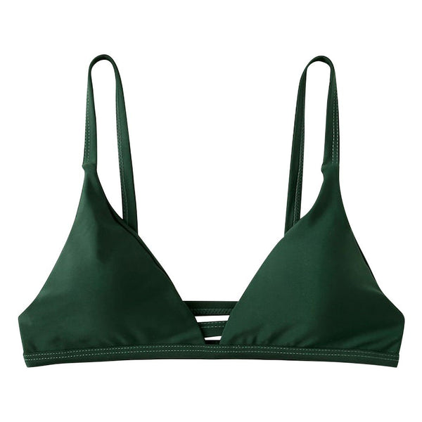 Sexy Women Bikini Solid Color  Padded Swimwear Bathing Beachwear Swimming top Glossy Backless Badpak 2019 #373