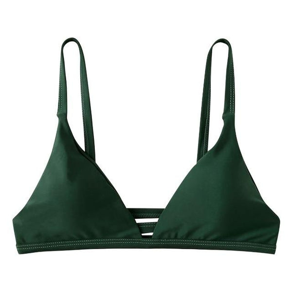 Sexy Women Bikini Solid Color  Padded Swimwear Bathing Beachwear Swimming top Glossy Backless Badpak 2019 #373