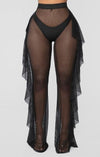 2019 Sexy Womens Mesh Sheer Pants Trousers Bikini Cover Up Beach Wide Leg Swimwear
