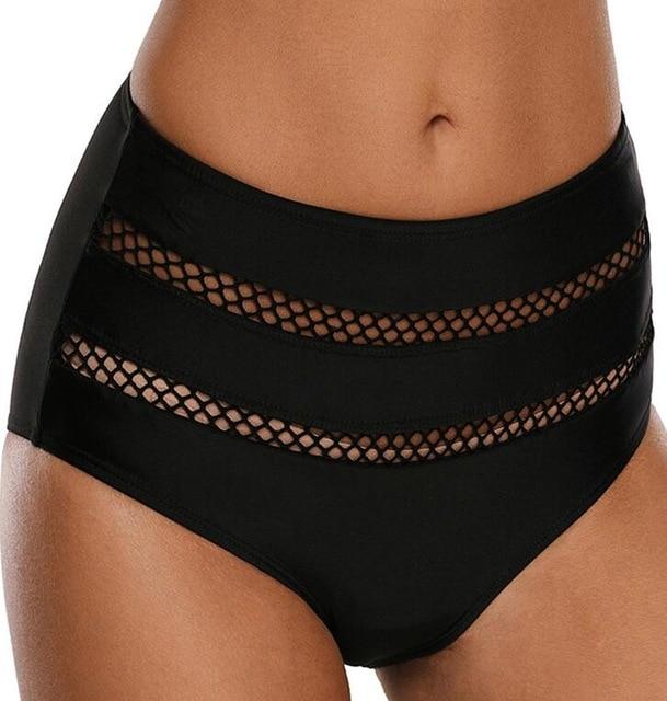Sexy Women Swim Bottom Plus Size Strappy Lace Hollow Out Swimwear Back Coverage Bikini Bottom Bathing Beach Short Swimsuit XXXL