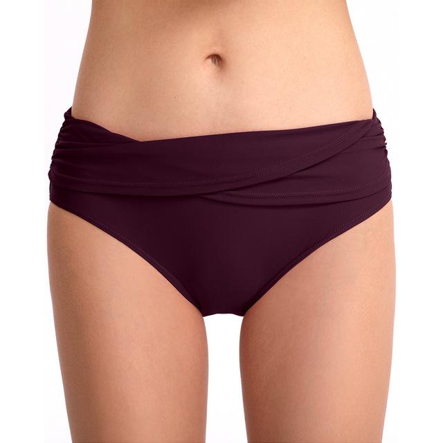 Bikinis 2019 mujer Women Sexy Solid Mid Waist Beach Bikini set Bathing Swimwear Brief Trunks Cover-ups Dropping stroje kapielowe