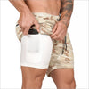 2019 Men 2 in 1 Beach Shorts Athletic Gym Sports Running Training Swimwear Quick Drying Workout Fitness Short Pant