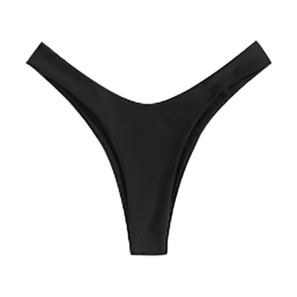 Bikini Women Bottom Swimsuit Solid Color Bikini Set Brazilian Cheeky Bottom Thong V Swimwear Panties Briefs #DX
