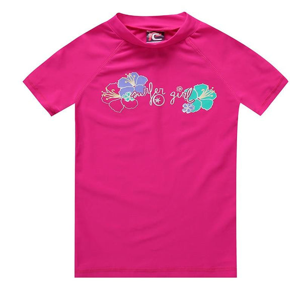 2019 Girls Swimsuit Top Swimwear 7-14 Years Rose Floral Girls Swimwear Children's Top Swimming Suit Beacwear G50-CZ932