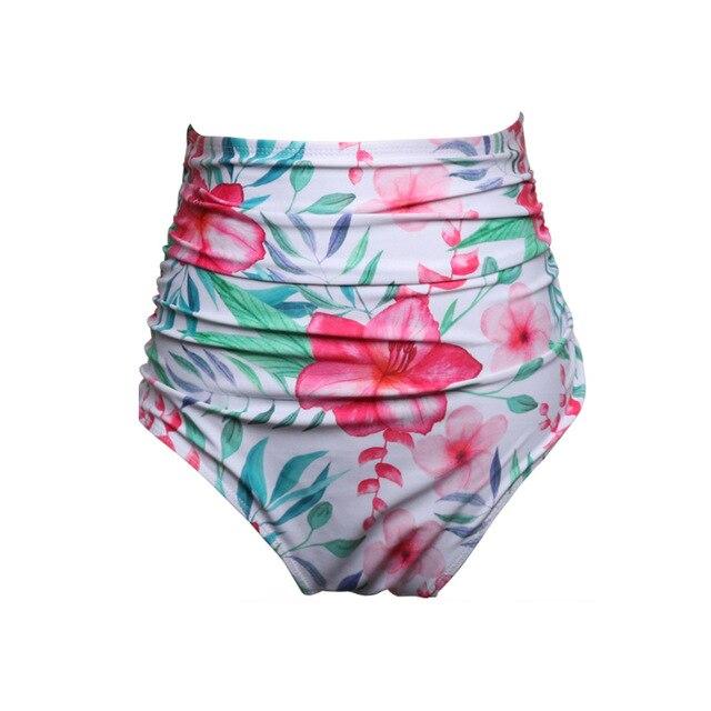 Swimsuit Female Separate Bottom Bikinis 2019 Mujer Ruffle Bikini Tops High Waist Swim Bottoms Panties Women Swimwear Print Pants