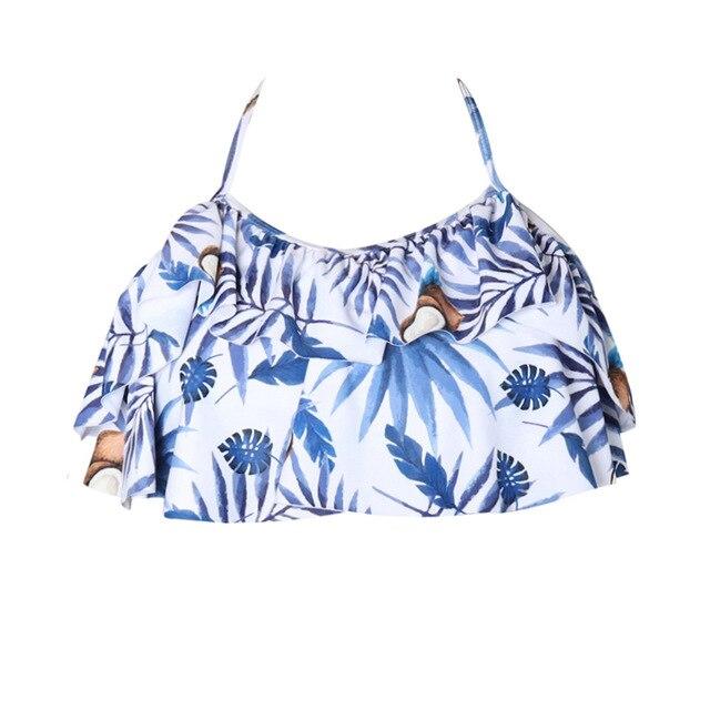 Swimsuit Female Separate Bottom Bikinis 2019 Mujer Ruffle Bikini Tops High Waist Swim Bottoms Panties Women Swimwear Print Pants