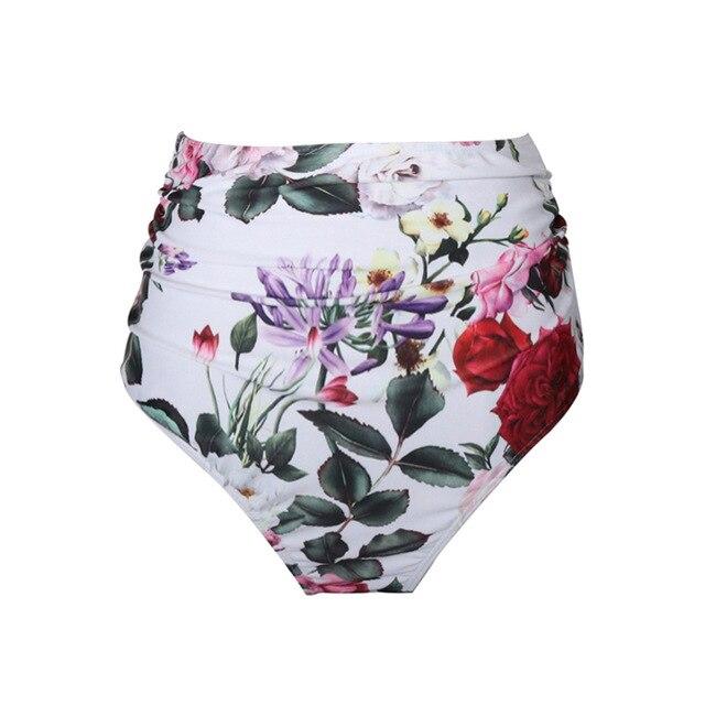 Swimsuit Female Separate Bottom Bikinis 2019 Mujer Ruffle Bikini Tops High Waist Swim Bottoms Panties Women Swimwear Print Pants