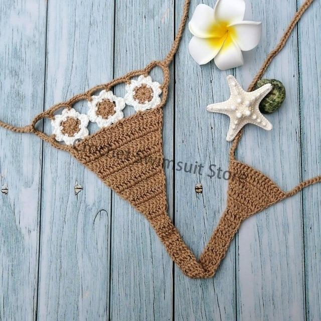 2019Super Mini Micro G-strings Thongs Hot Sexy Bikini Bottom Hot Women's Swimwear Crochet Cotton Brazilian Side String Tie Thong