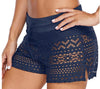 Suzhan Womens Hollowed Out Lace Swimming Shorts Bottoms Lace Boxers Trunks Beach Swimwear