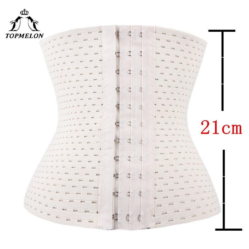 TOPMELON Belly Slimming Belt Hollow Out Waist Trainer Modeling Strap Body Shaper Shapewear Breathable Underbust Corset Plus Size