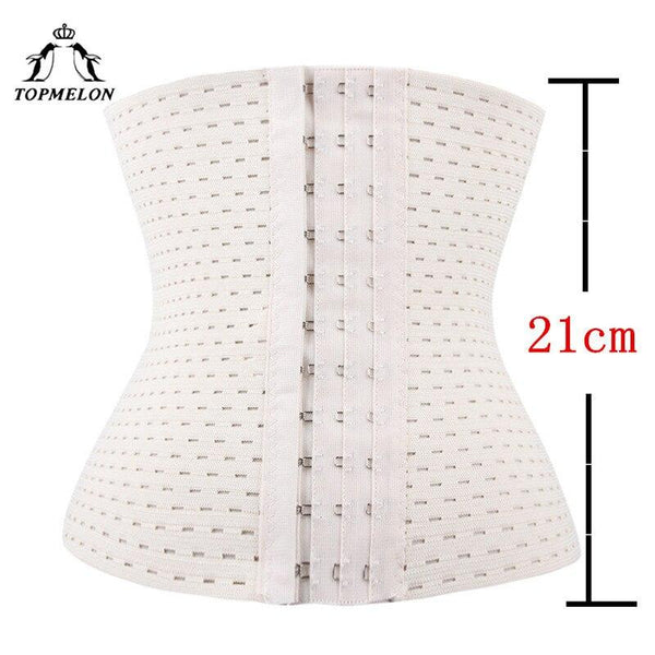 TOPMELON Belly Slimming Belt Hollow Out Waist Trainer Modeling Strap Body Shaper Shapewear Breathable Underbust Corset Plus Size