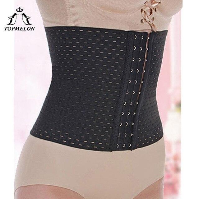 TOPMELON Belly Slimming Belt Hollow Out Waist Trainer Modeling Strap Body Shaper Shapewear Breathable Underbust Corset Plus Size