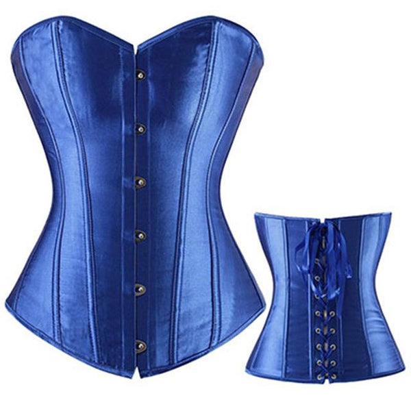 TOPMELON Corset Steampunk Waist Trainer Bustier Gothic Corselet Corset Women Silky Solid Party Shows Club Party Corset Tops