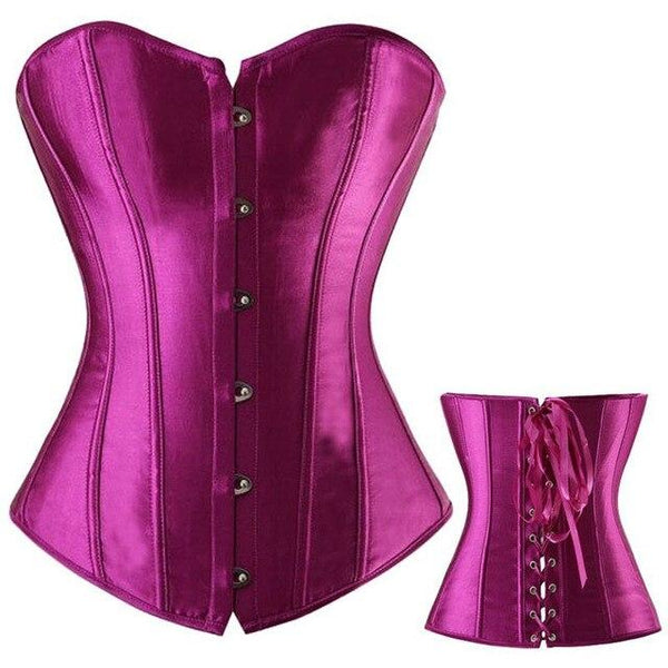 TOPMELON Corset Steampunk Waist Trainer Bustier Gothic Corselet Corset Women Silky Solid Party Shows Club Party Corset Tops