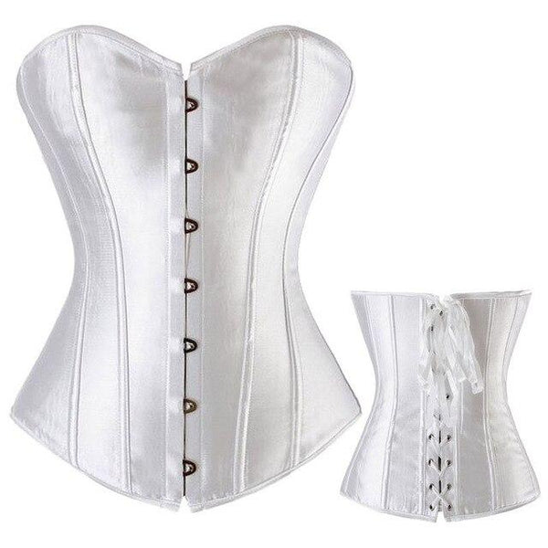 TOPMELON Corset Steampunk Waist Trainer Bustier Gothic Corselet Corset Women Silky Solid Party Shows Club Party Corset Tops