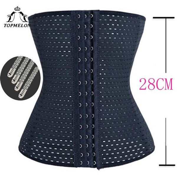 TOPMELON Cincher Slimming Belt Waist Trainer Steel Boned Waist Shaper Hollow Out Breathable Belly Control Belts Slimming Girdle