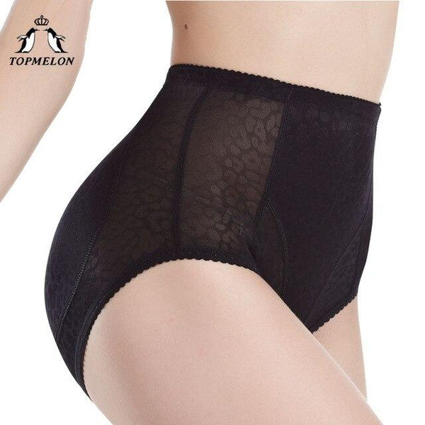 TOPMELON Butt Shapers Women Slim Waist Underwear Hip Pads Panties M-4XL Plus Size Black Beige Mesh Breathable Design
