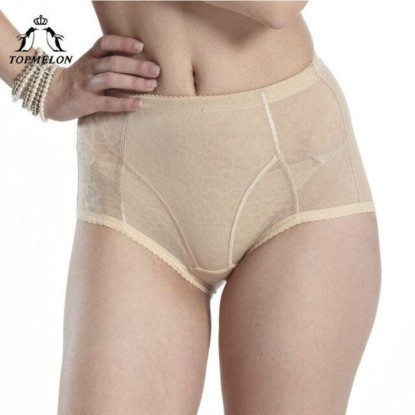 TOPMELON Butt Shapers Women Slim Waist Underwear Hip Pads Panties M-4XL Plus Size Black Beige Mesh Breathable Design