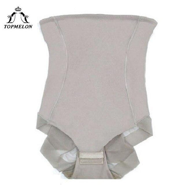 TOPMELON Breathable Shapers Slimming Waist Body Shaper High Waist Control Panties Seamless Underwear Black Beige
