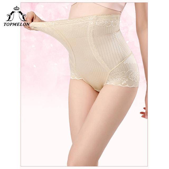 TOPMELON  Slimming Underwear  Control Pants Waist Trainer Women Body Shaper Butt Lifter Slim High Waist Lace Floral Panties
