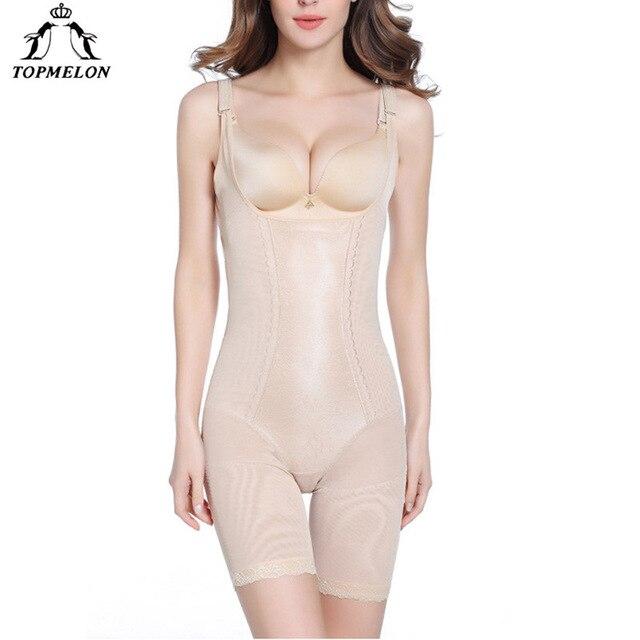 TOPMELON Mesh Floral Lace Edging Body Shaper Hip Butt Lifter Waist Trainer Firm Control Bodysuit Corset Bodysuit Slim Underwear