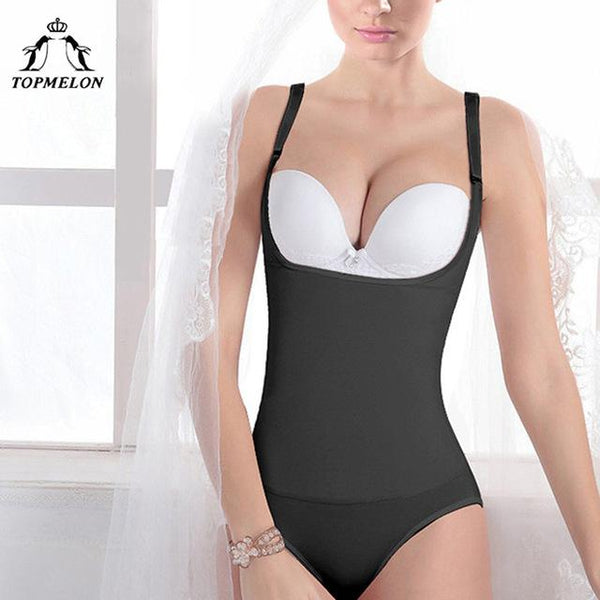 TOPMELON Slimming Body Shaper Underwear Shapewear Bodysuits Plunge U Lingerie Seamless Waist trainer Slimming Underwear Shapers