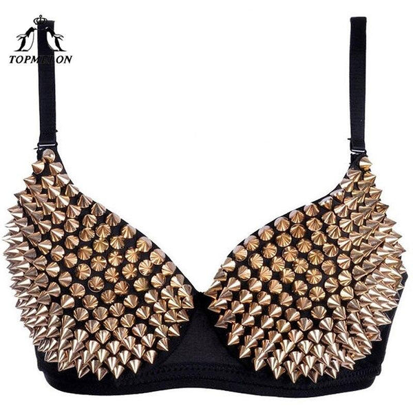 TOPMELON Steampunk Sexy Corset Women Bustier Bras Corselet Gothic Slimming Shapewear Rivet Party Shows Club Bra Crop Tops Vest