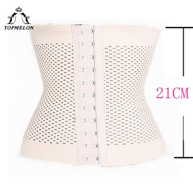 TOPMELON Hollow Out Underbust Corset Waist Trainer Cincher Belts Modeling Strap Slimming Short Belt Eyes and Hook  Breathable