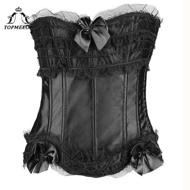 TOPMELON Sexy Corset Women Corset Steampunk Bustier Gothic Corselet Slimming Shapers Bow Solid Silky Wedding Shows Corset Tops