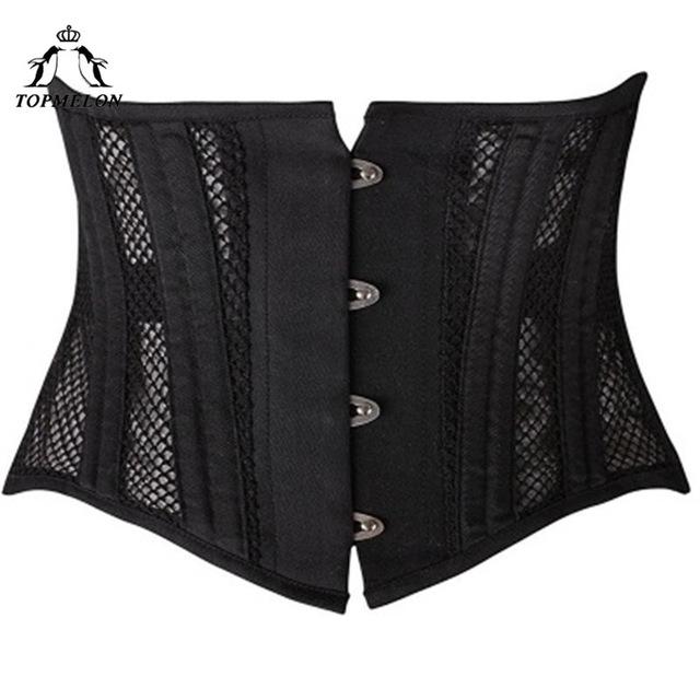 TOPMELON Waist Trainer Slim Belt Modeling Strap Shapewear Body Shaper Belly Slimming Sheath24 Steel Boned Mesh Underbust Corset
