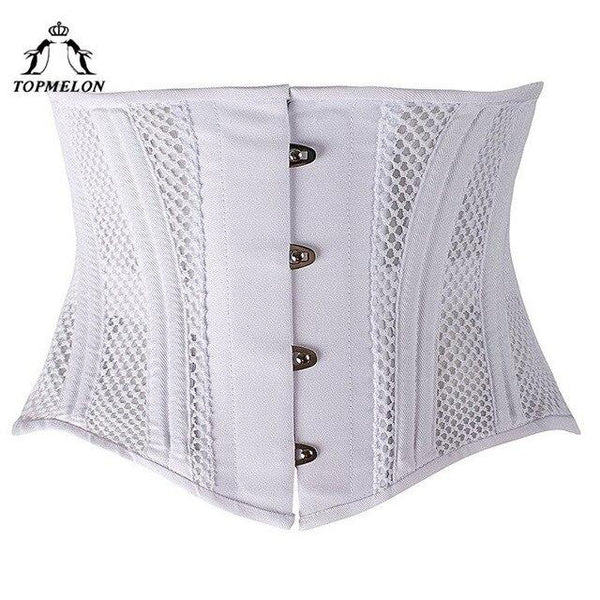 TOPMELON Waist Trainer Slim Belt Modeling Strap Shapewear Body Shaper Belly Slimming Sheath24 Steel Boned Mesh Underbust Corset