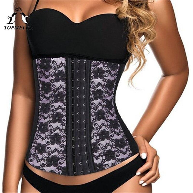 TOPMELON Waist Trainer Modeling Strap Body Shaper Shapewear Belly Slimming Sheath Slimming Belt Lace Floral Underbust Corset 6XL