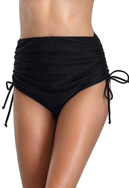 Swimsuit  Bikini Bottom bathing suits Solid Brazilian Bottoms Swim Briefs Swimwear Female Black High Waist Bikini parte de abajo
