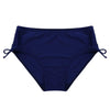Womens Plus Size Swimwear Mid Waist Solid Brief Bikini Bottom with Side Drawstring Beach Swimming Bottoms Briefs Underwear Panty