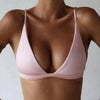 Vertvie Sexy Push Up Ultrathin Padded Bandage Bikini Top Women Cute Girl Set Swimwear Swimsuit Solid Beachwear Top