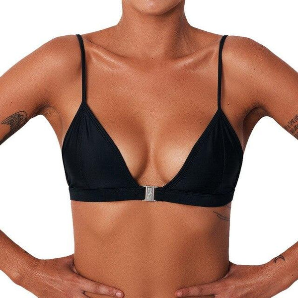 Vertvie Sexy Push Up Ultrathin Padded Bandage Bikini Top Women Cute Girl Set Swimwear Swimsuit Solid Beachwear Top
