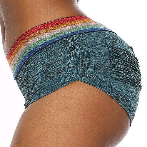 Summer Woman Ladies High Waist Rainbow Swimwear Beachwear Trunks Shorts Bottom Swimming