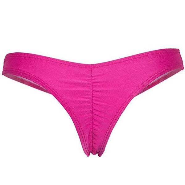 Vertvie Separates Bikini 2019 Summer New Women's Swimwear Fold Solid Panties Single Piece Sexy Low Waist Beach Shorts for Female