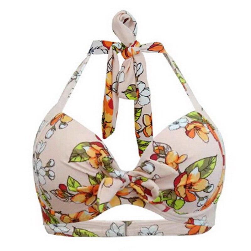 Halter Bikini With Elasticated Back Push Up Bikini Top Padded Underwire Bikini Swimwear Women Bandage Swimsuit Bikini Plus Size