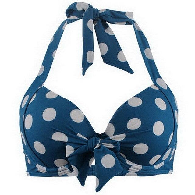 Halter Bikini With Elasticated Back Push Up Bikini Top Padded Underwire Bikini Swimwear Women Bandage Swimsuit Bikini Plus Size