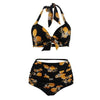 Halter Bikini With Elasticated Back Push Up Bikini Top Padded Underwire Bikini Swimwear Women Bandage Swimsuit Bikini Plus Size