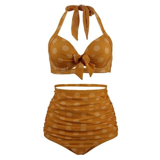 Halter Bikini With Elasticated Back Push Up Bikini Top Padded Underwire Bikini Swimwear Women Bandage Swimsuit Bikini Plus Size