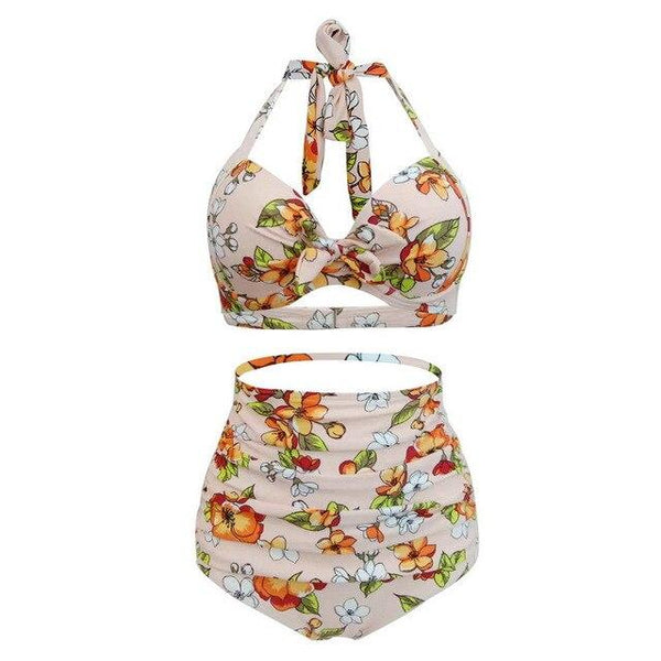 Halter Bikini With Elasticated Back Push Up Bikini Top Padded Underwire Bikini Swimwear Women Bandage Swimsuit Bikini Plus Size