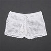 2019 Summer Sexy Women Plain Swim Trunks Crochet Knit Shorts Female Bandage Swimwear Short Swimming Crochet Bottoms