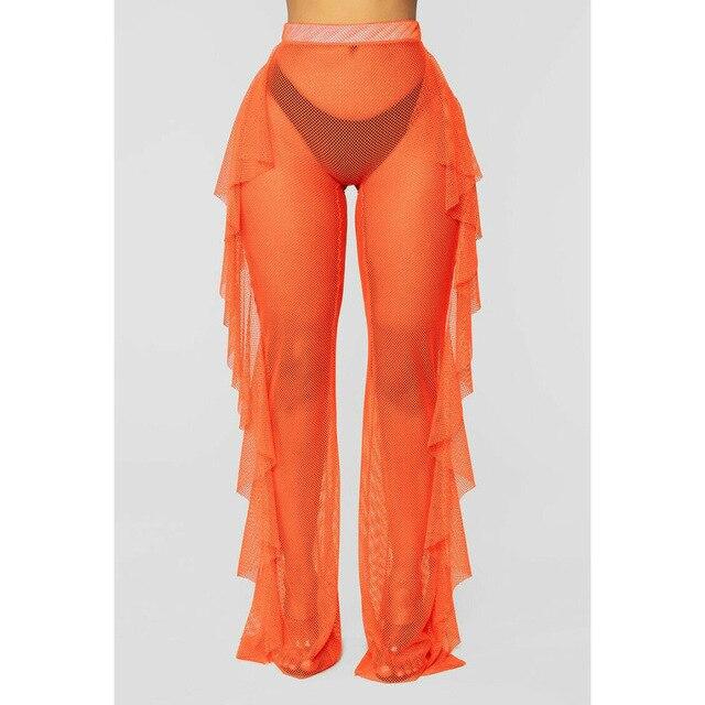 Women's Sheer Mesh Bikini Cover Up Swimwear Swimsuit Bathing Summer Beach Pant