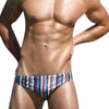 Swimwear Briefs Men Swimming Trunks Pants Slim Gay Breathable Underwear Stripe Print Running Beach Summer Swimsuit Bikini Sexy