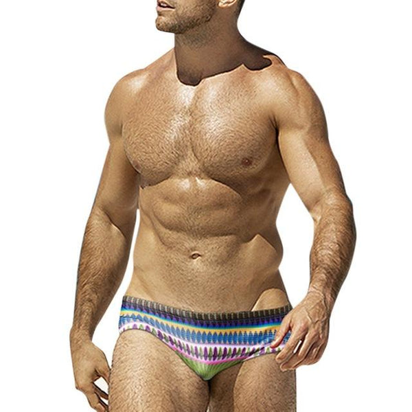 Swimwear Briefs shorts Men Swimming Trunks Pants Slim Gay Breathable Underwear Floral Print Beach Summer Swimsuit Bikini Sexy