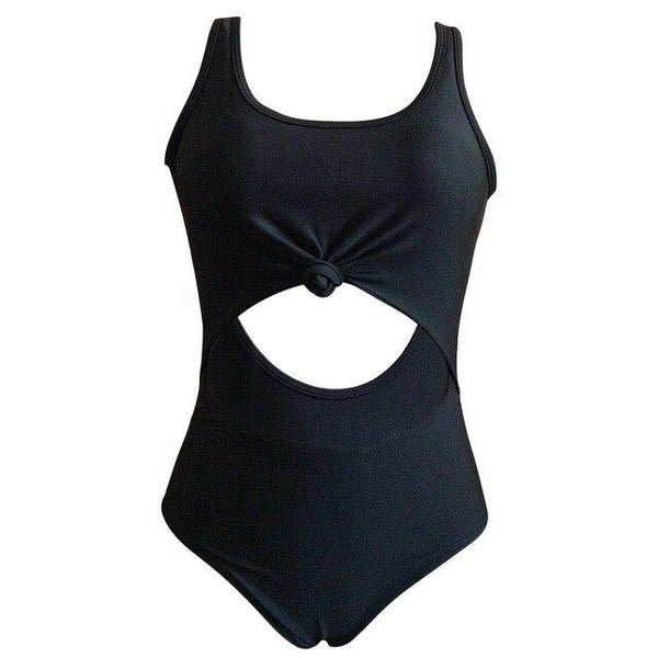 Ladies Swimsuit Solid Color Bikini Hollow Back Swimwear for Summer FI-19ING