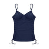 Women's Tankini Swimsuit Top V-neck Swimwear Adjustable Spaghetti Straps  Swim Top Front Ruffled Wire-free Padded Swimming Suit