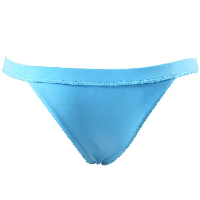 2019 Bikini Bottom bathing suits Solid Brazilian Bottoms Swim Briefs Swimwear Female Black Low Waist Bikini Sexy